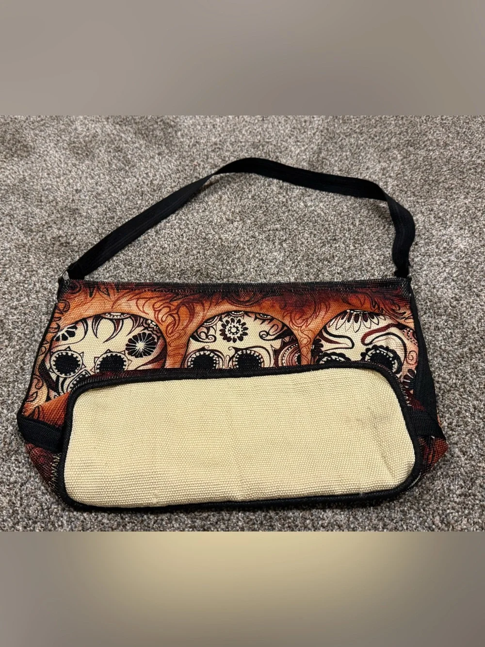 Vtg. El Paso Saddleblanket co. Day of the Dead Skull cotton shoulder bag